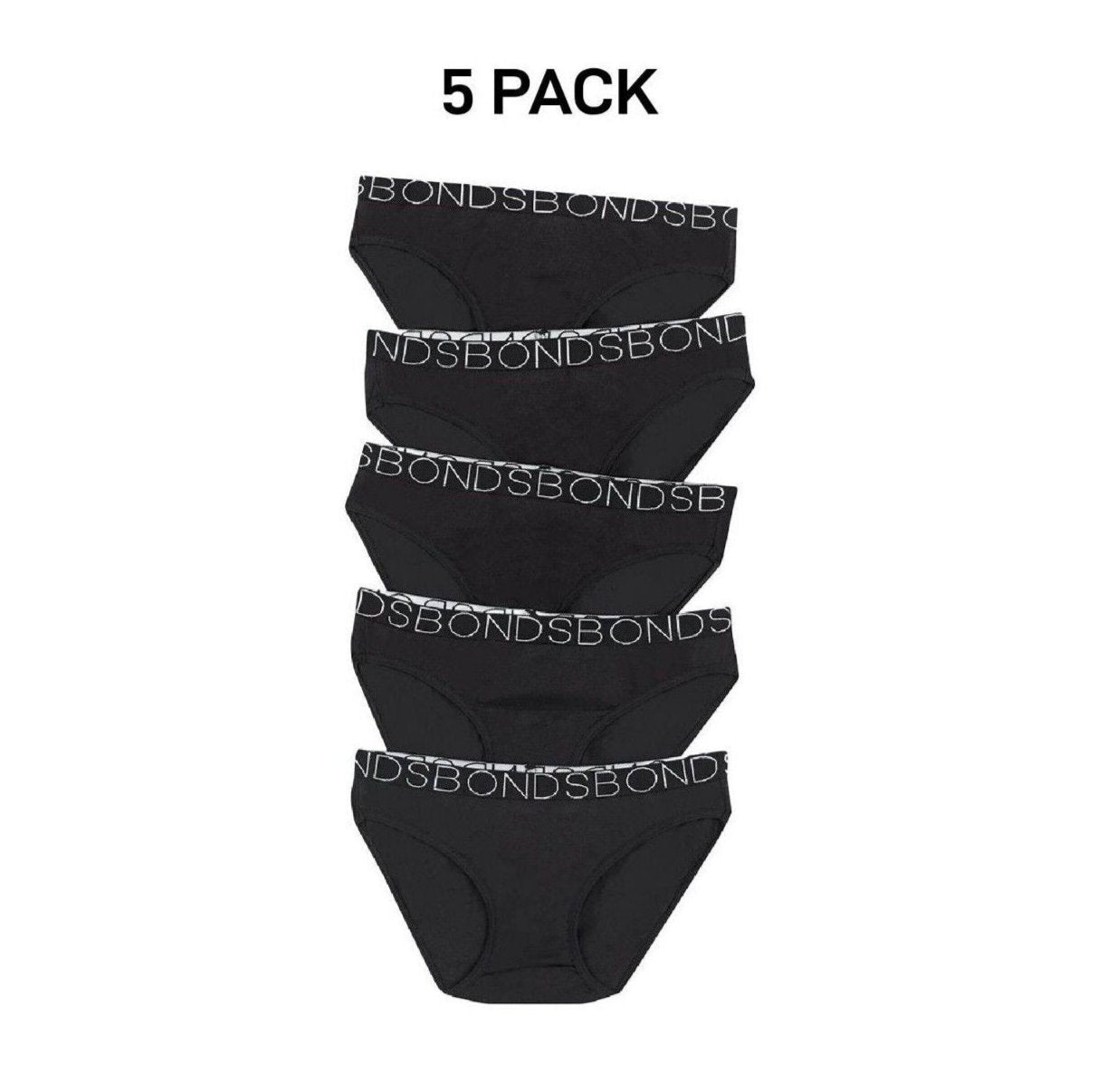 Bonds Girls Bikini Comfy Flexible Coverage Lightweight Breathable 5 Pack UWCE5A