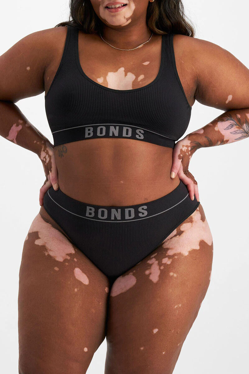 Bonds Womens Retro Rib Hi Leg Bikini Comfortable Smooth Waitband WU8GA