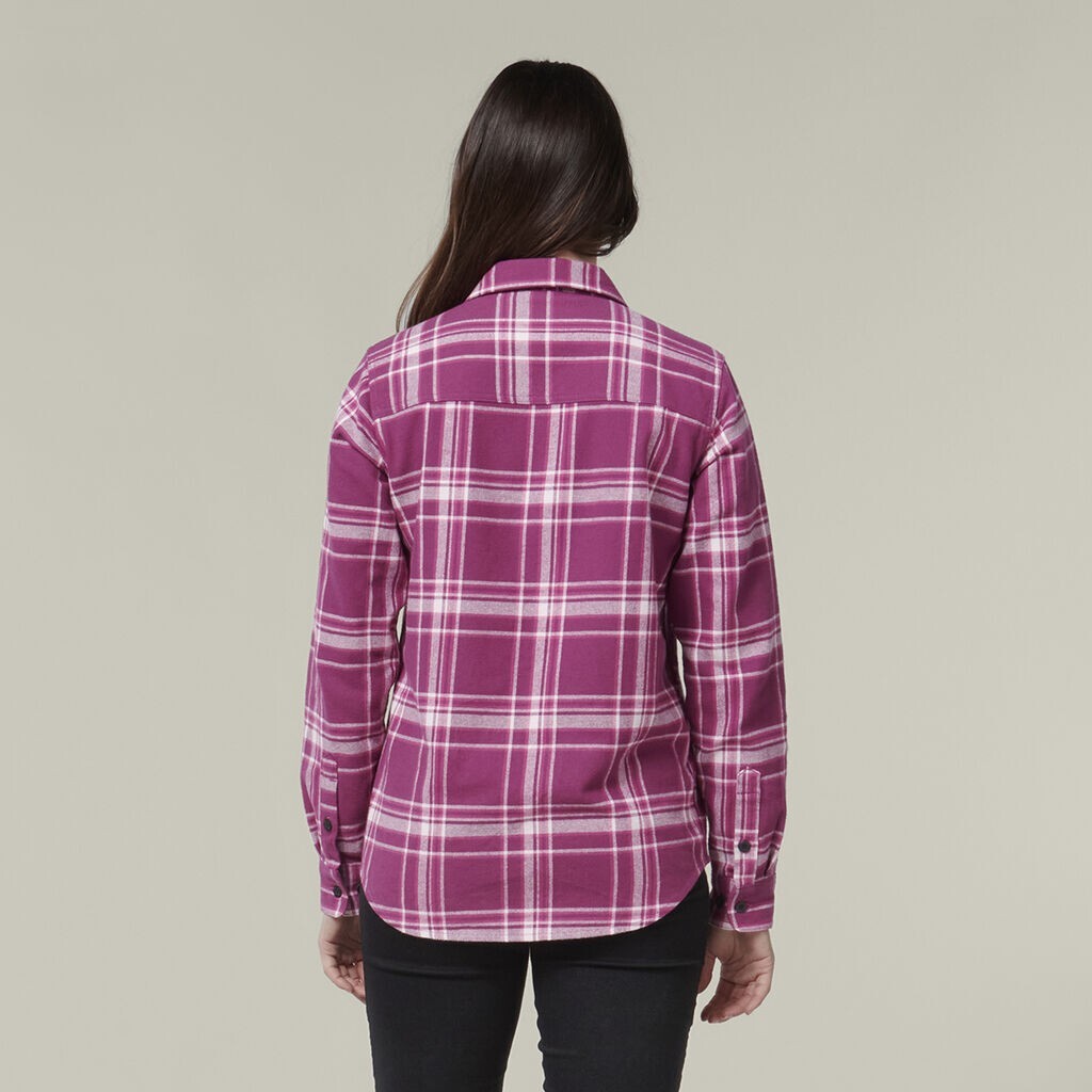 SALE HARD YAKKA Women's Fit Check Flannie Shirt Relaxed Fit Smart Stylish Y08744