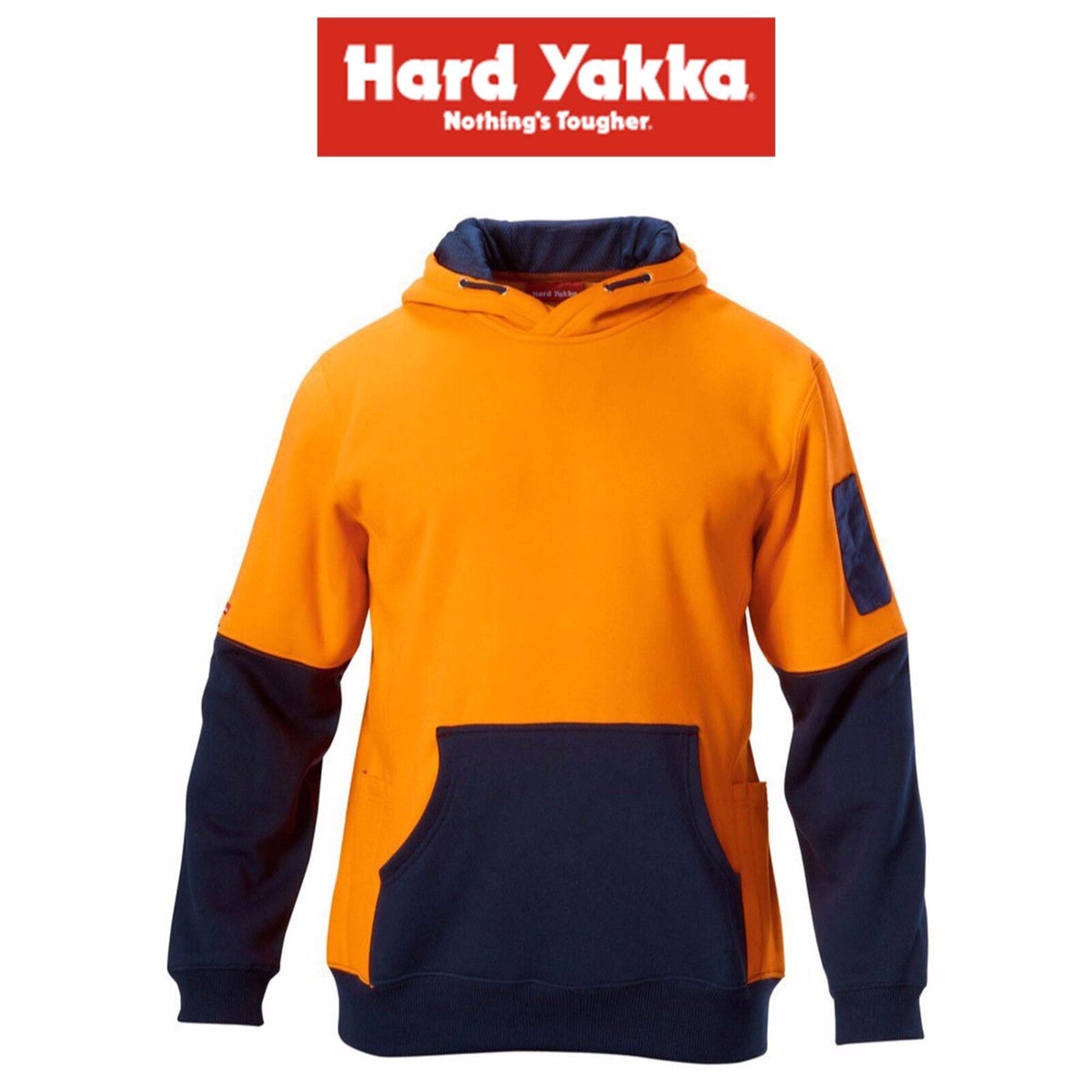 Mens Hard Yakka H-Vis 2 Toned Brushed Fleece Warm Stong Tough Work Jumper Y19325