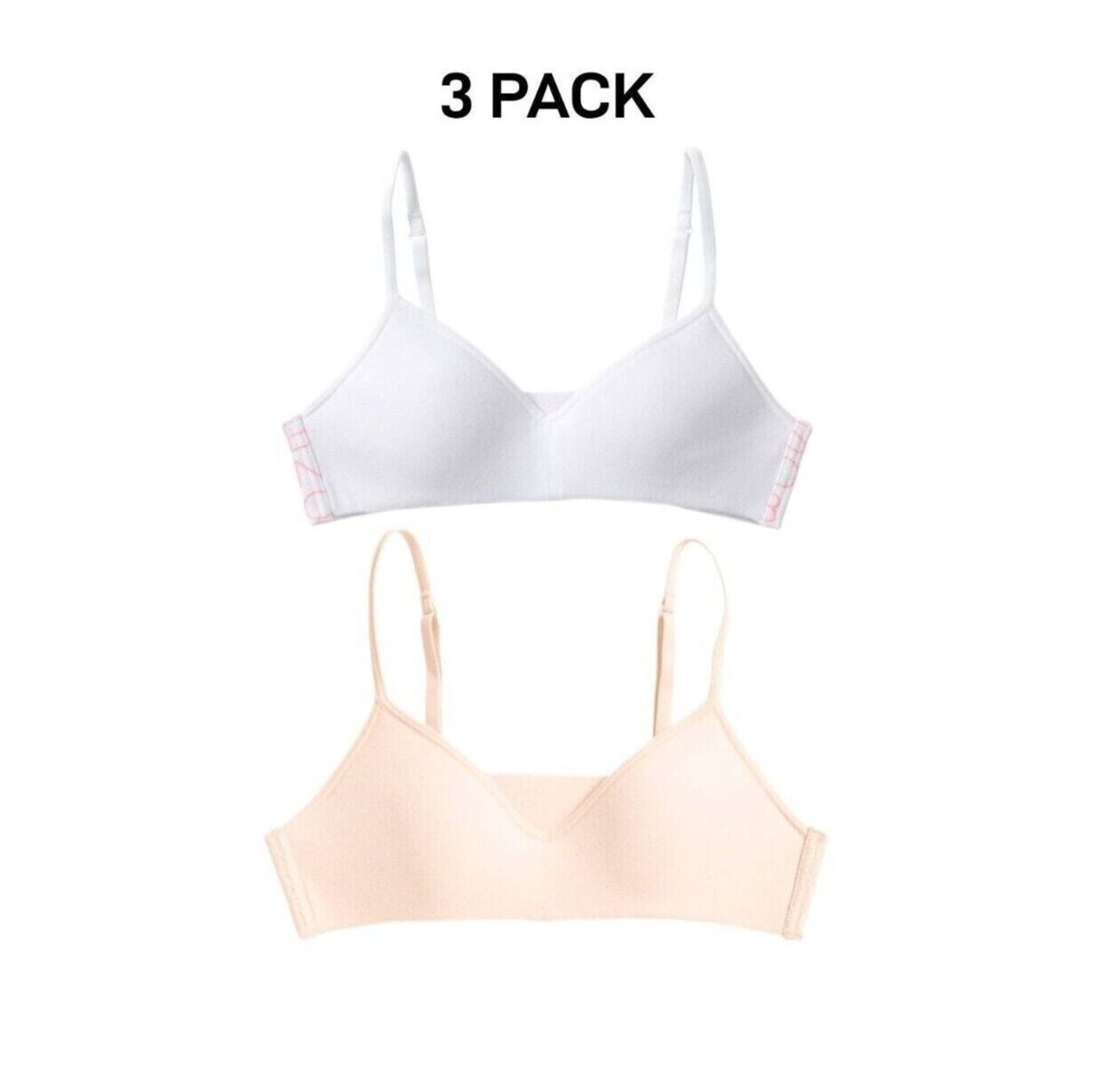 Bonds Girls Stretchies Contour Crop Extendable Elastic Straps Bra 3 Pack UZR31A