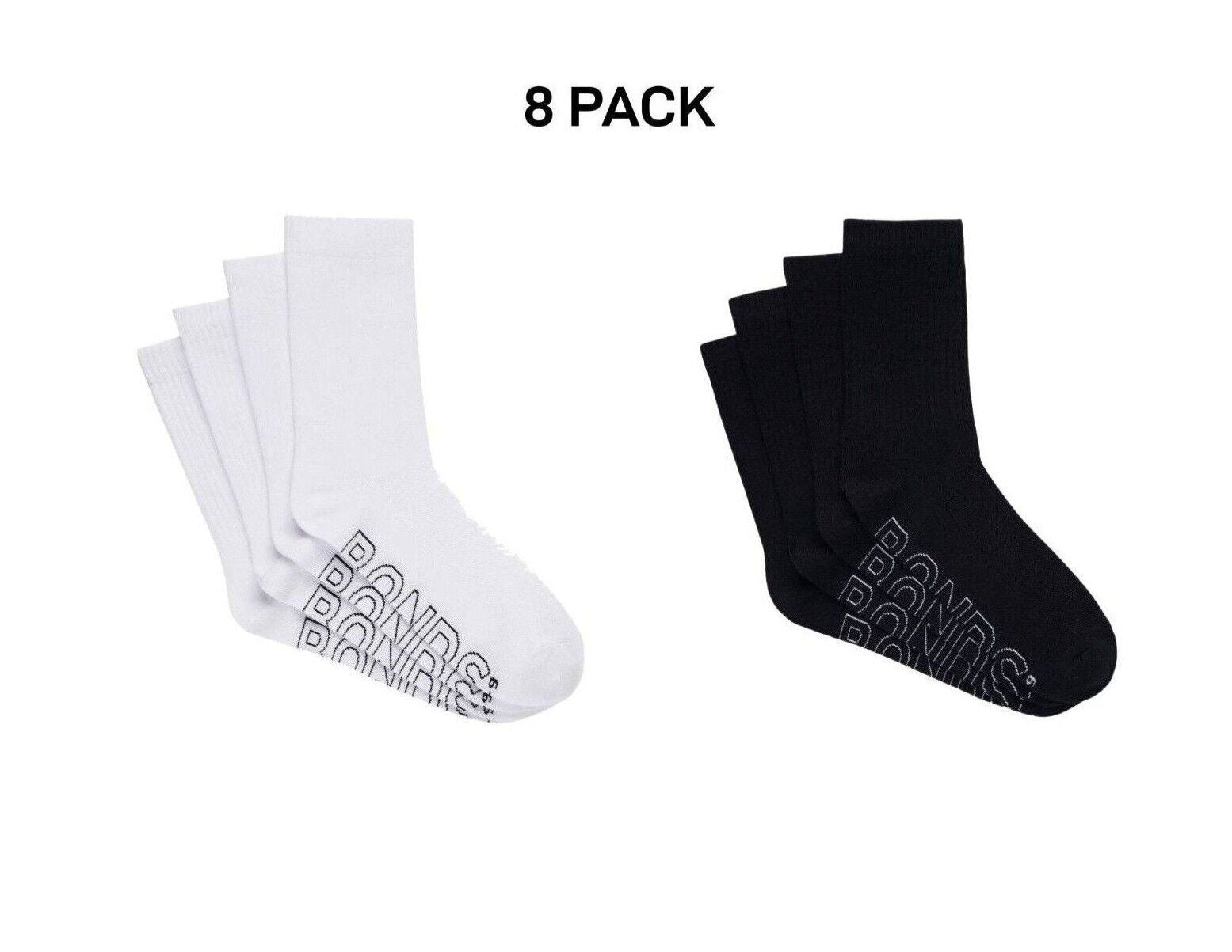 Bonds Mens Logo Lightweight Crew Cooling Zone Stay Put Fit Socks 8 Pack SXMY4N