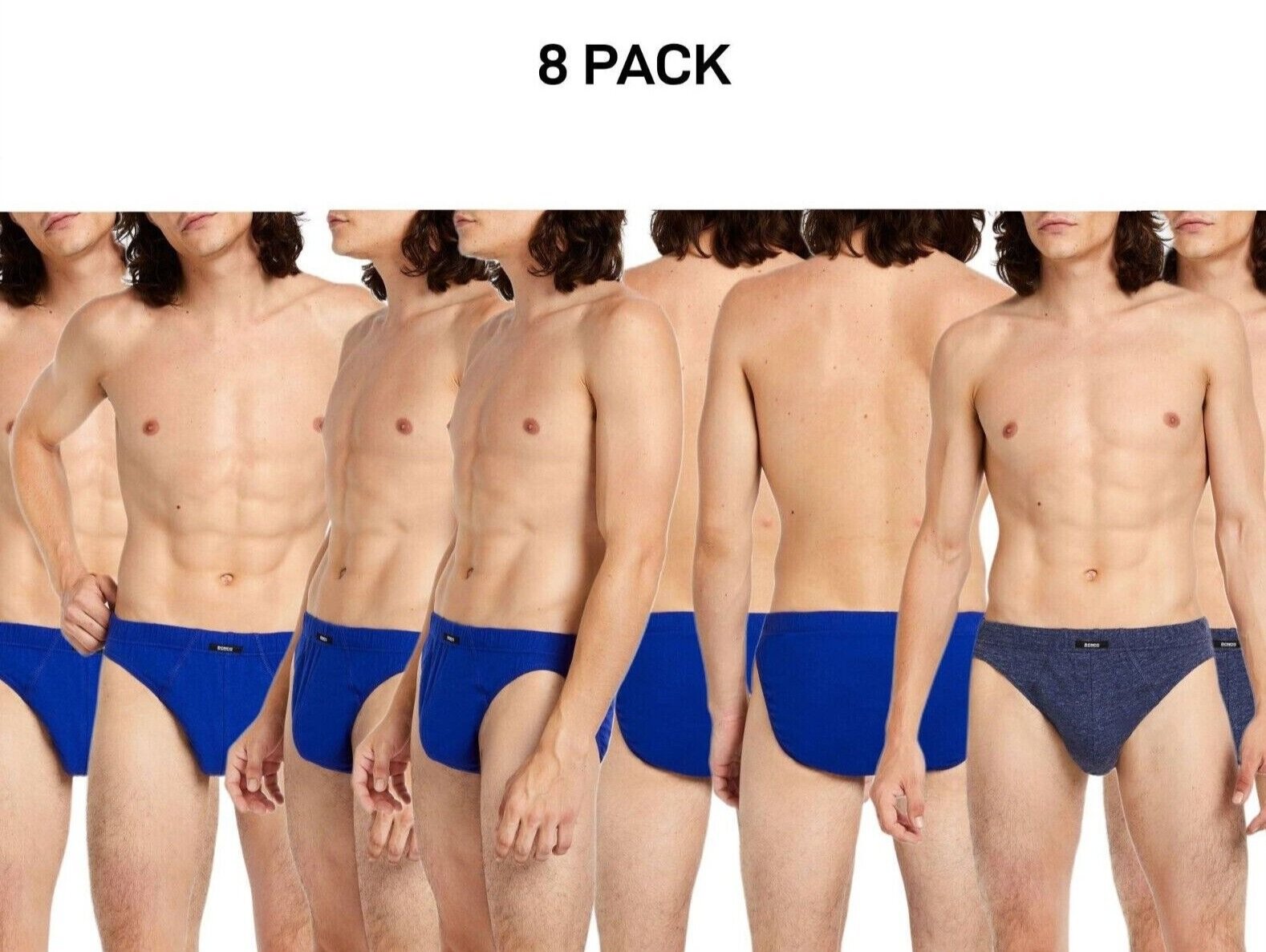 Bonds Mens Action Brief  Soft Cotton and Encased Elastic Comfort 8 Pack M8OS4