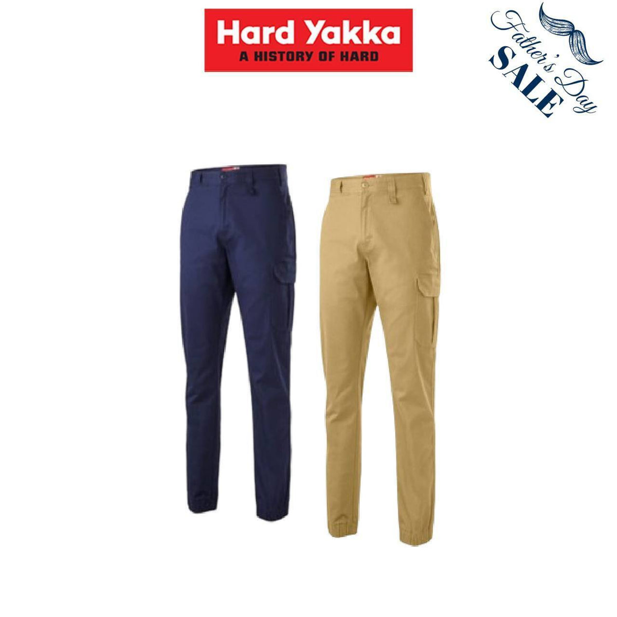 FATHER'S DAY SALE! Hard Yakka Mens Stretch Cuff Cargo Work Safety Pants Y02536