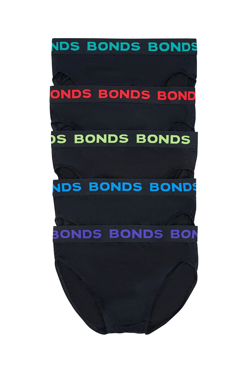 Bonds Mens Hipster Brief Super Soft Branded Elastic Waistband 5 Pack M8DMTX