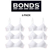 Bonds Girls Stretchies Contour Crop Extendable Elastic Straps Bra 6 Pack UZR31A