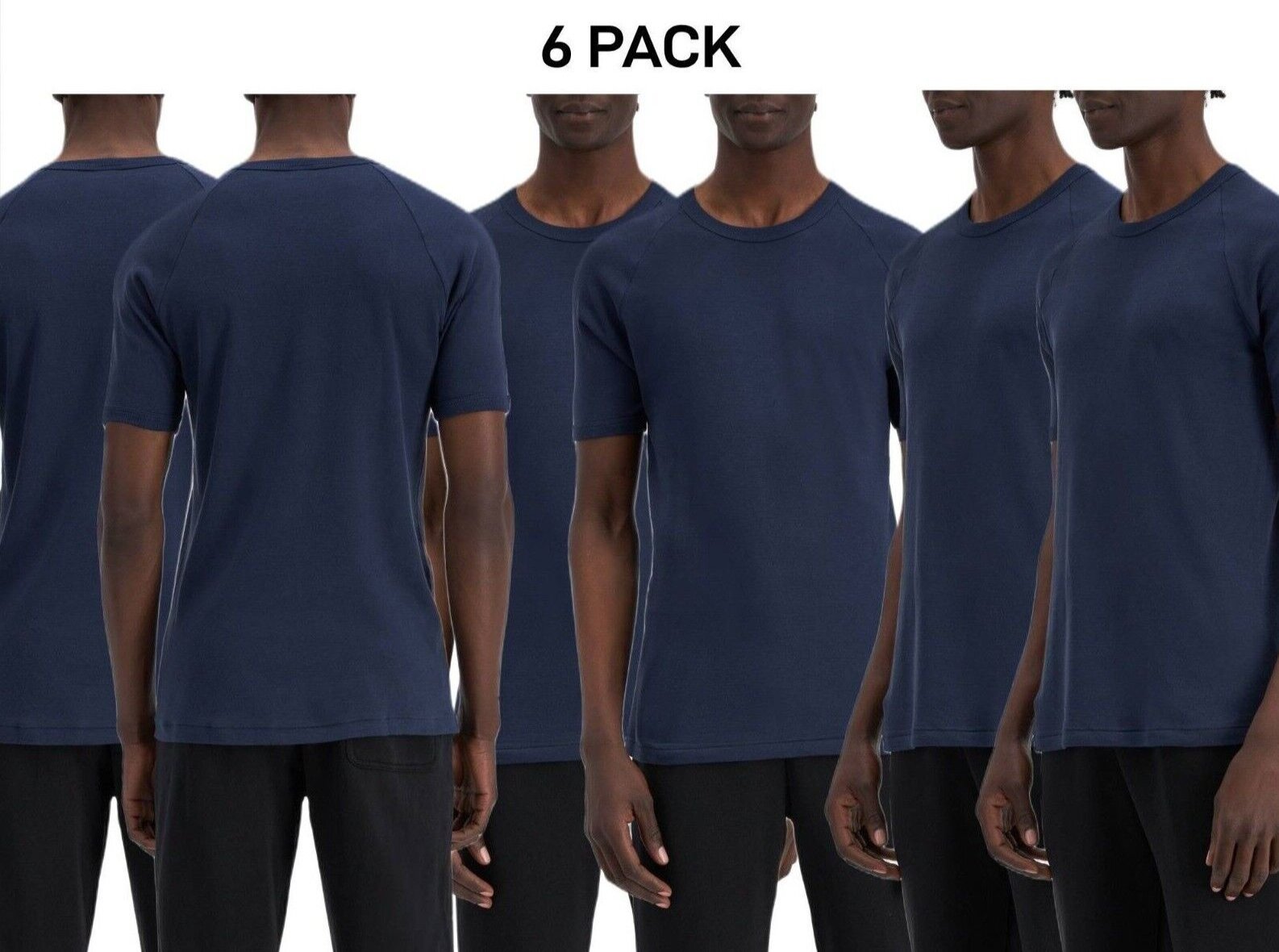 Bonds Mens Raglan Crew Round Neck T-Shirt Soft Breathable Cotton 6 Pack MB3937