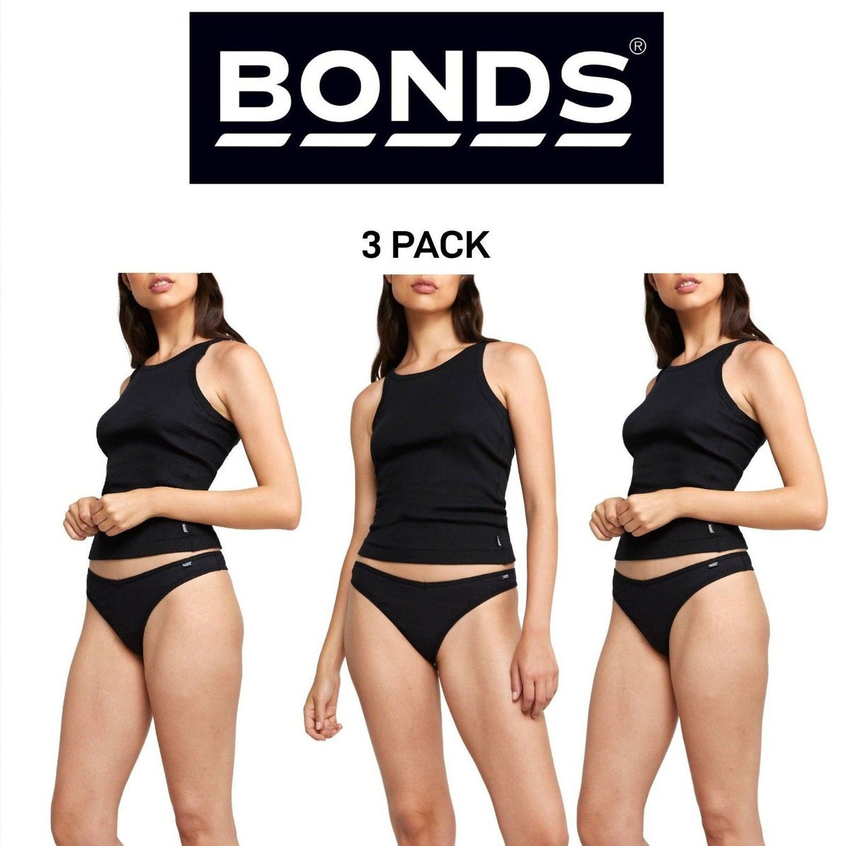 Bonds Womens Organics Ribbed Gee Comfortable Organic Cotton Undies 3 Pack WTHV