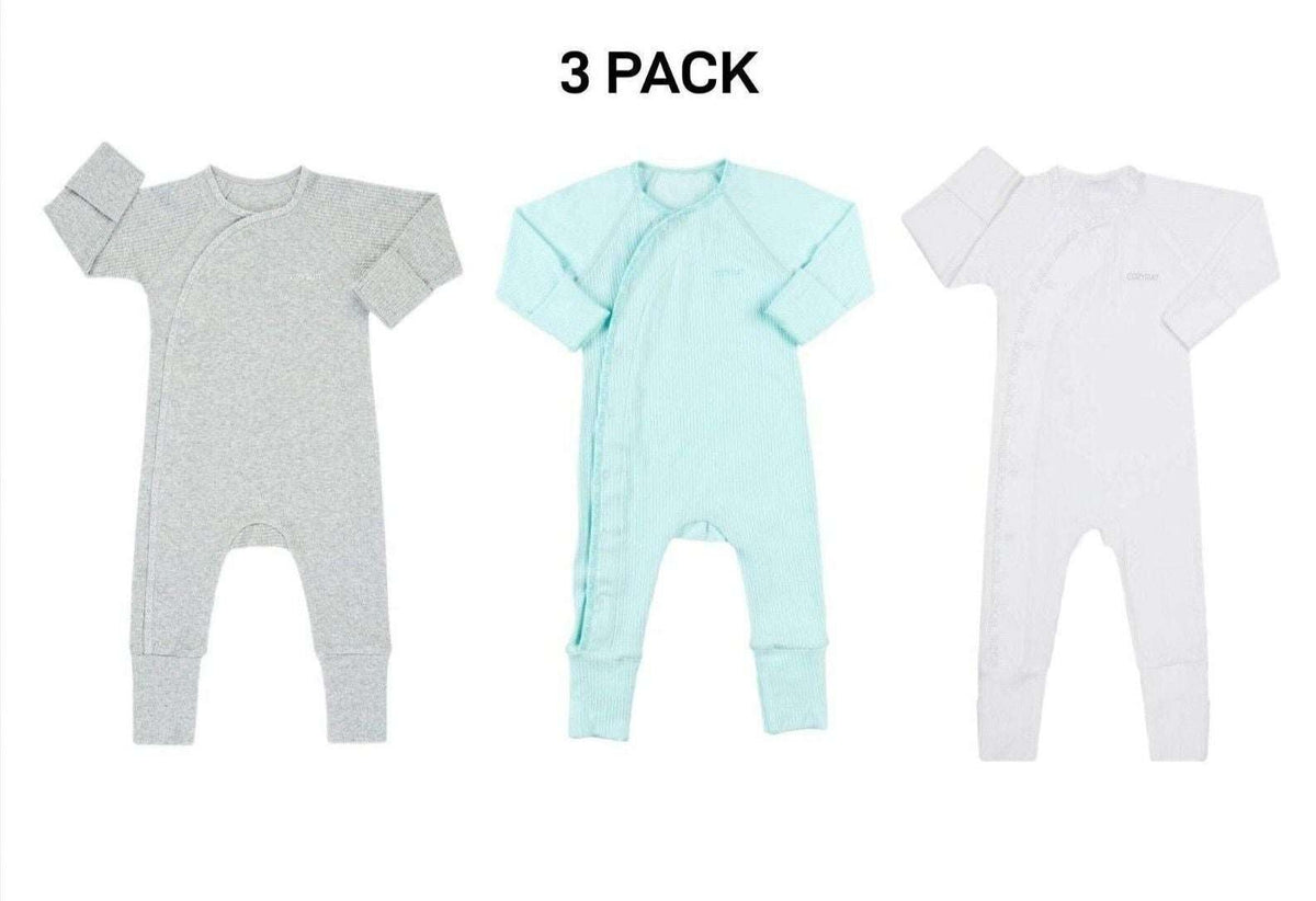 Bonds Baby Pointelle Cozysuit Branded Elastic Trim Aussie Cotton 3 Pack BXGGA