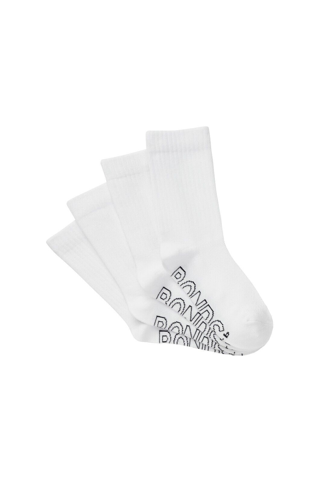 Bonds Kids Logo Light Crew Sock Soft Cotton Mesh Cooling 4 Pack RXVJ4N