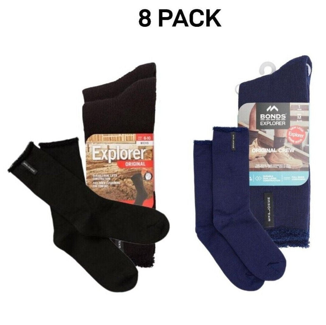 Bonds Explorer Original Breathable Comfortable Socks 8 Pack Ks S11392