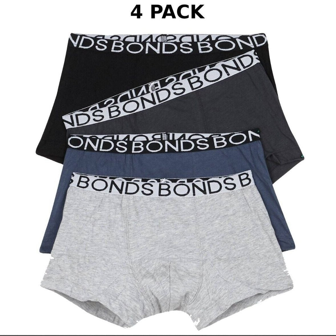 Bonds Boys Trunk Supportive Pouch with Comfy Coverage 4 Pack UWCD4A KGY