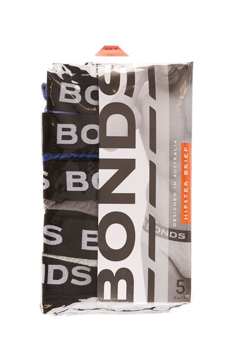 Bonds Mens Hipster Brief  Wide Comfortable Elastic Waistband 5 Pack M8DM5T