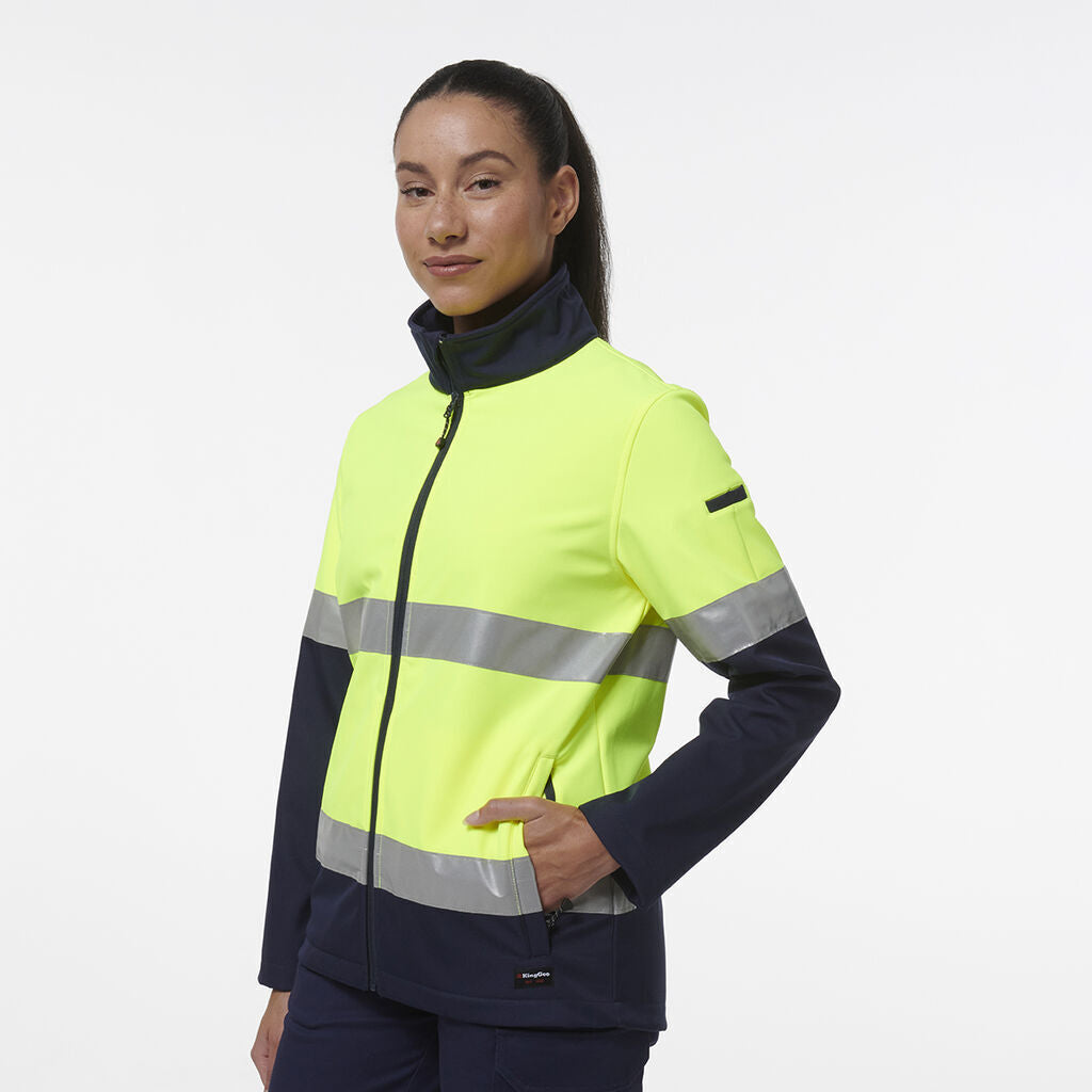 KingGee Women 4 Packs Reflective Spliced Softshell Safety Work Jacket K45006
