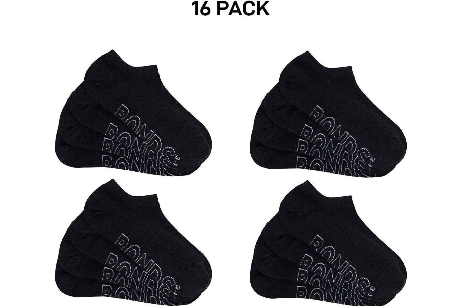 Bonds Womens Lightweight No Show Cotton Mesh Cooling Zone Socks 16 Pack LXPW4N