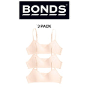 Bonds Girls Stretchies Contour Crop Extendable Elastic Straps Bra 3 Pack UZR31A