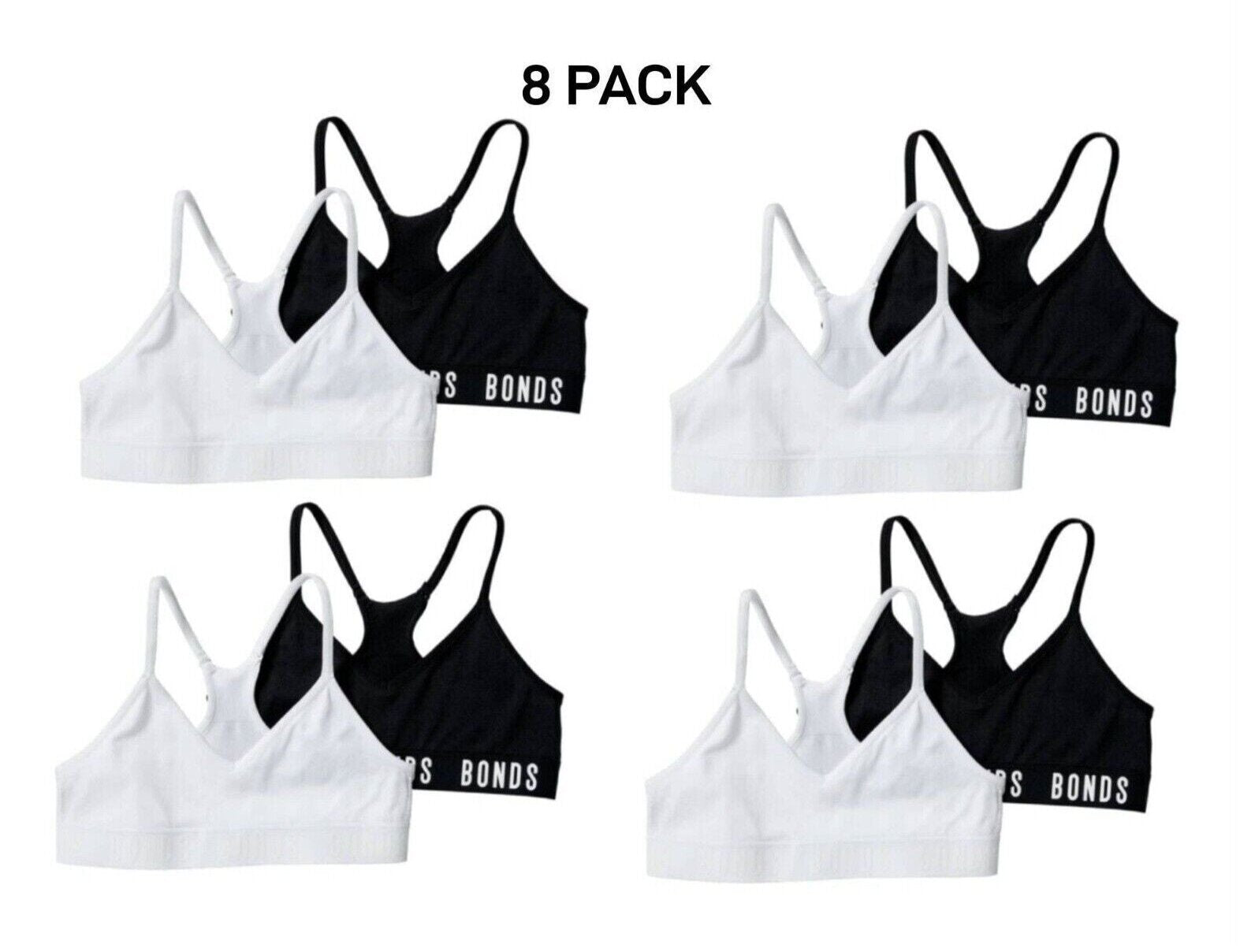 Bonds Girls Super Stretchies Racer Crop Double Layered Front 8 Pack UXNK2A