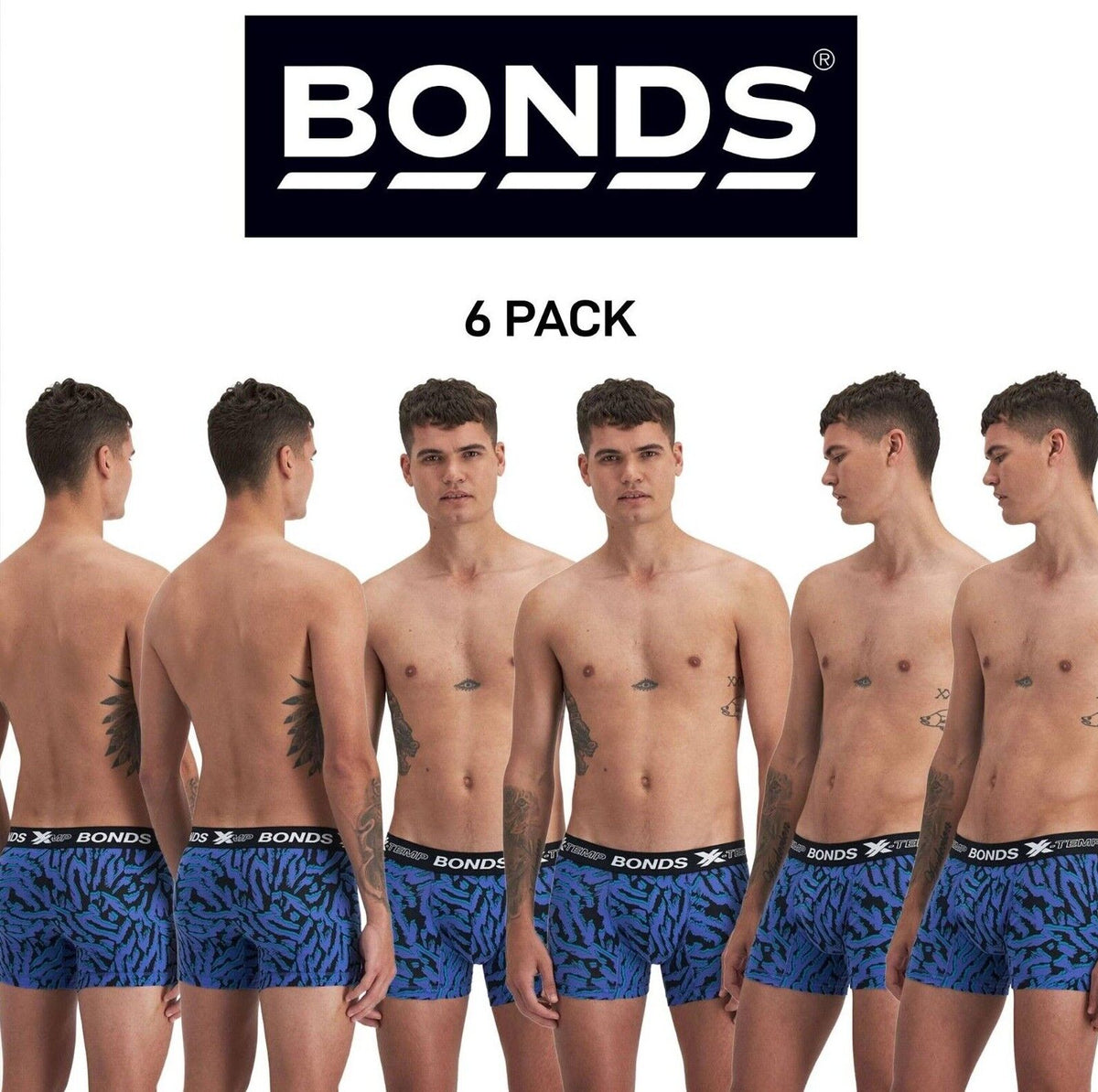 Bonds Mens X-Temp Trunk X-Treme Comfort and Ultimate Everyday Fit 6 Pack MWXU