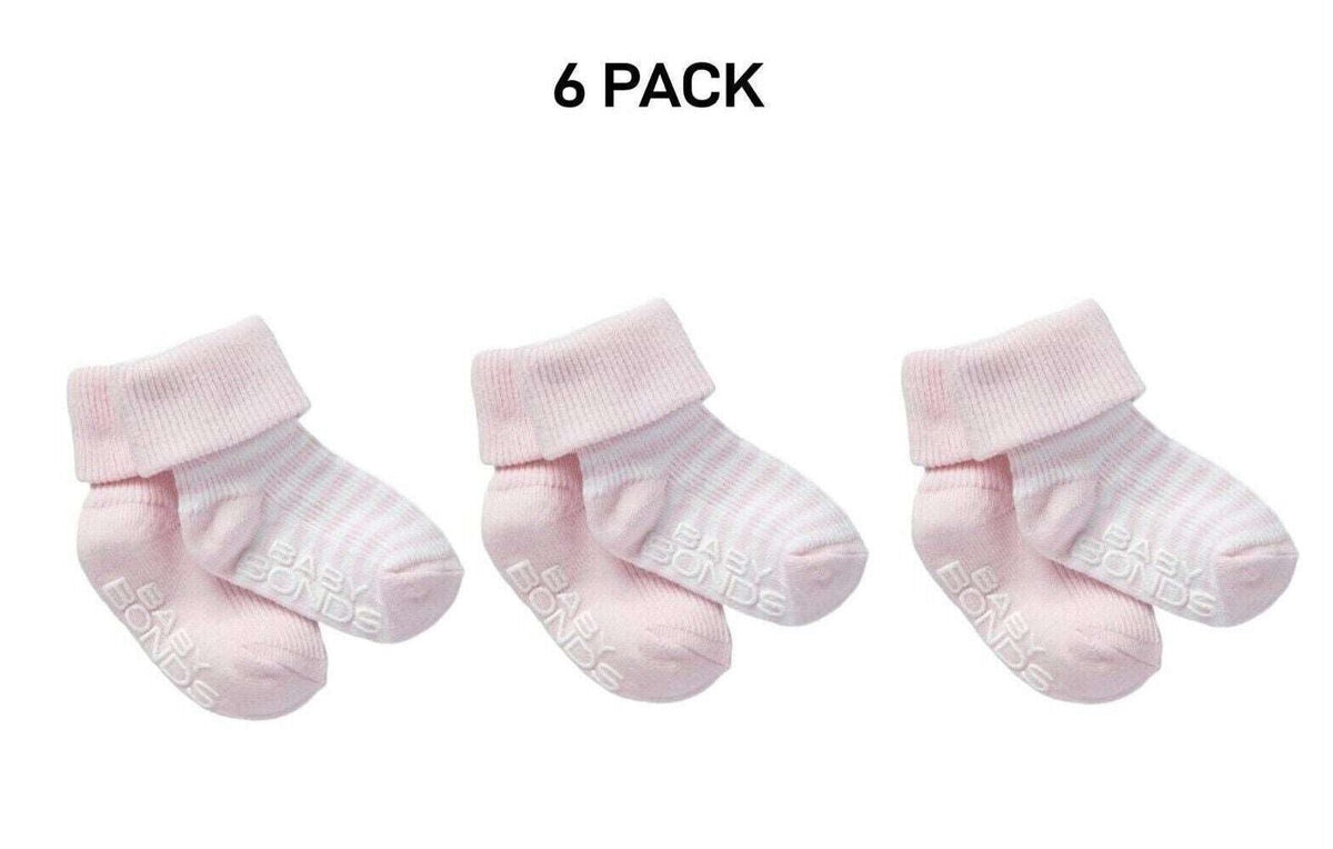 Bonds Baby Classics Cuff Non Slip Grip Sole Fine Toe Seams 6 Pack RYY82N