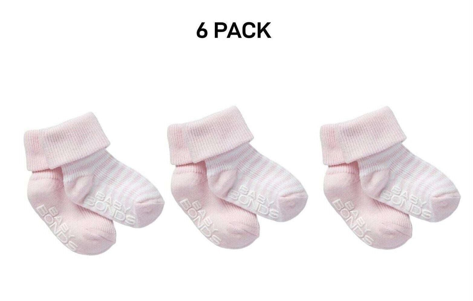 Bonds Baby Classics Cuff Non Slip Grip Sole Fine Toe Seams 6 Pack RYY82N
