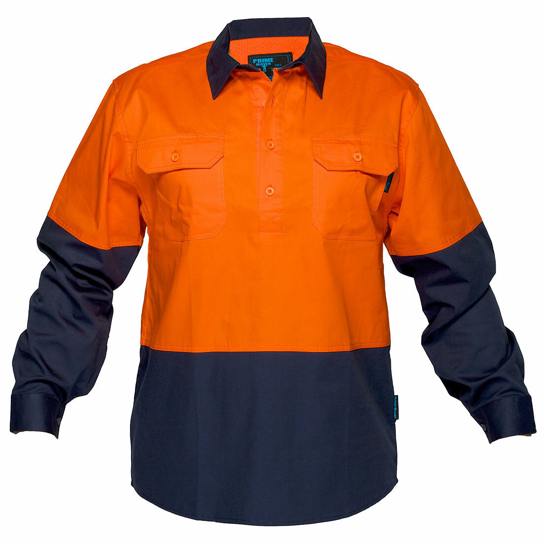 Portwest Mens Prime Mover Hi-Vis Lightweight Long Sleeve Work Closed Shirt MC801