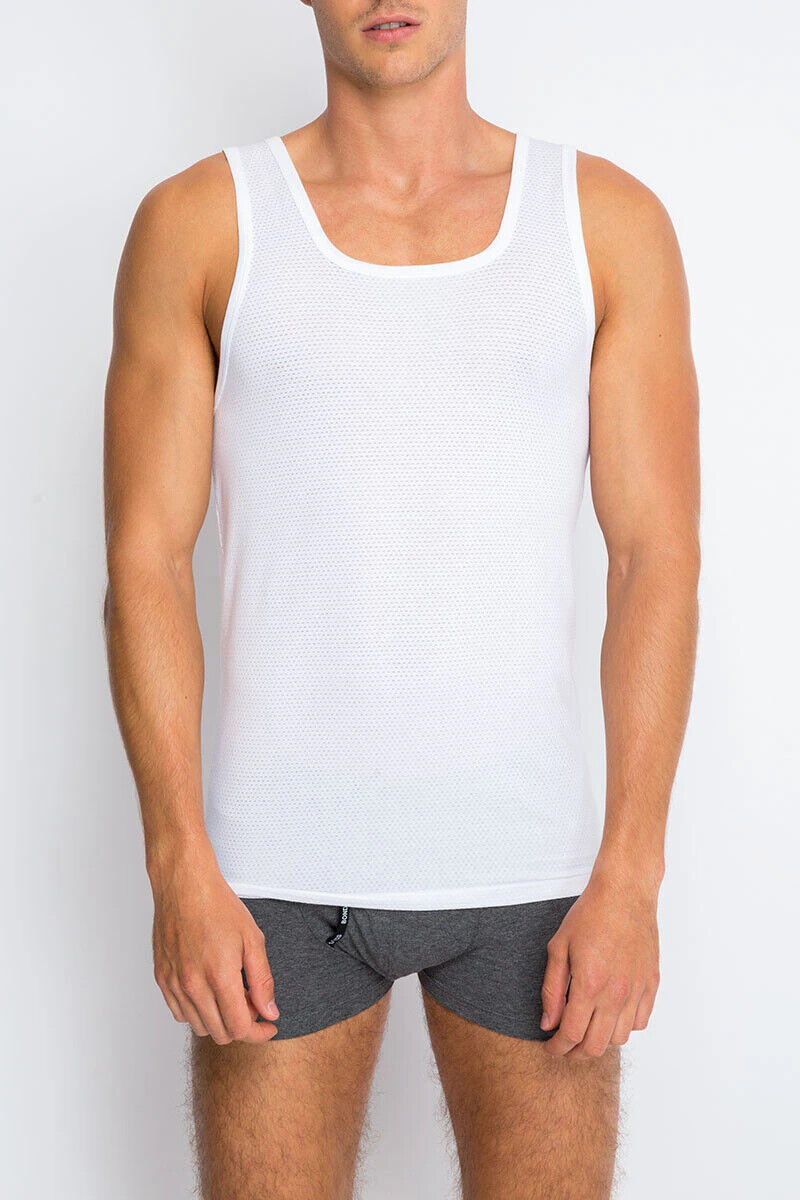 Bonds Mens New Coral Island Singlet Comfy and Breathable Feeling 3 Pack MXQ7A