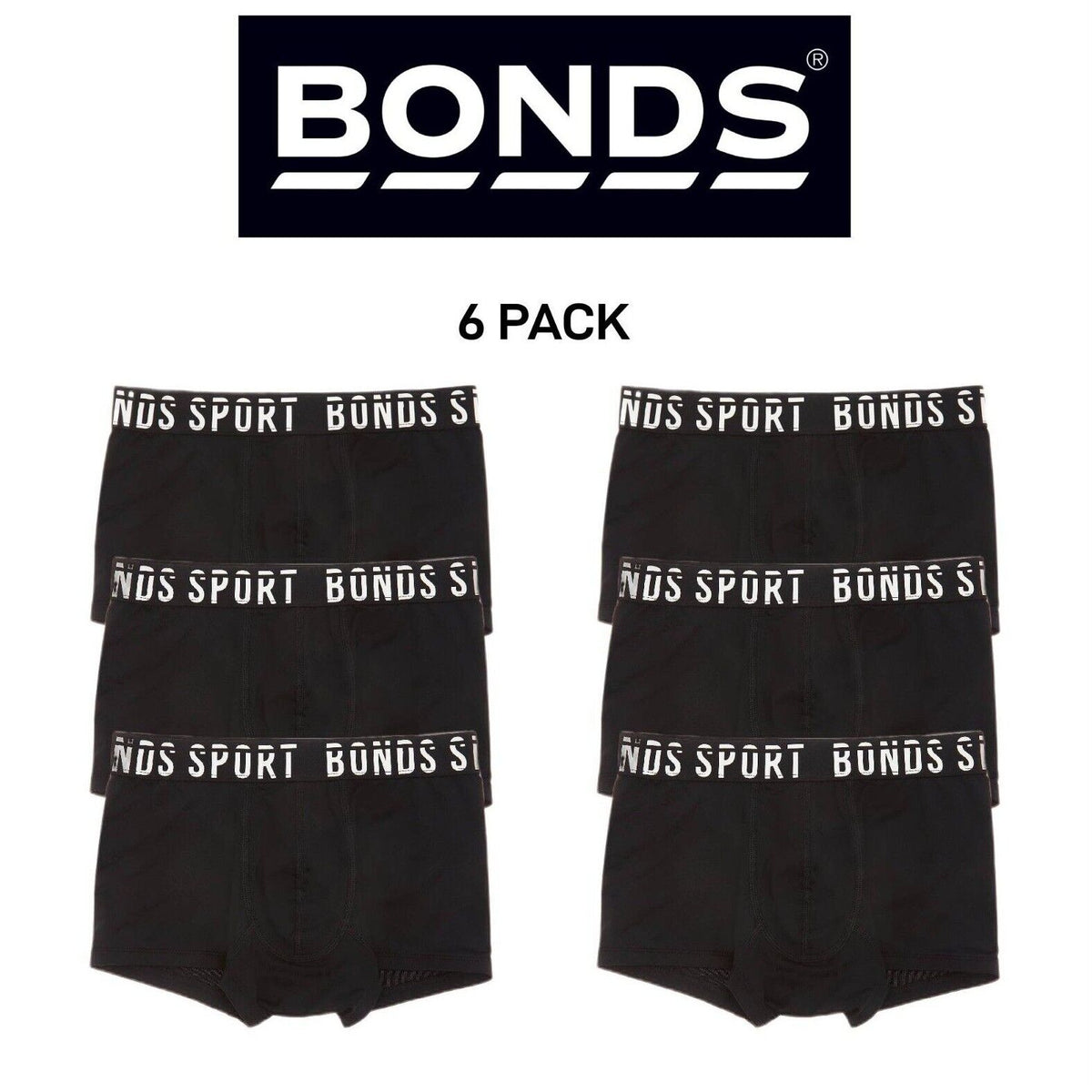 Bonds Boys Sporty Micro Performance Trunk Stretchy Elastic Waist 6 Pack UXGQ1A