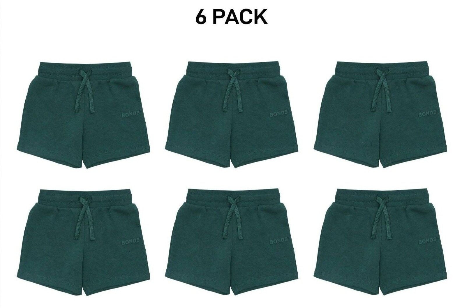 Bonds Kids Tech Sweats Short Lightweight Soft Rib Waistband Sporty 6 Pack KVQPK