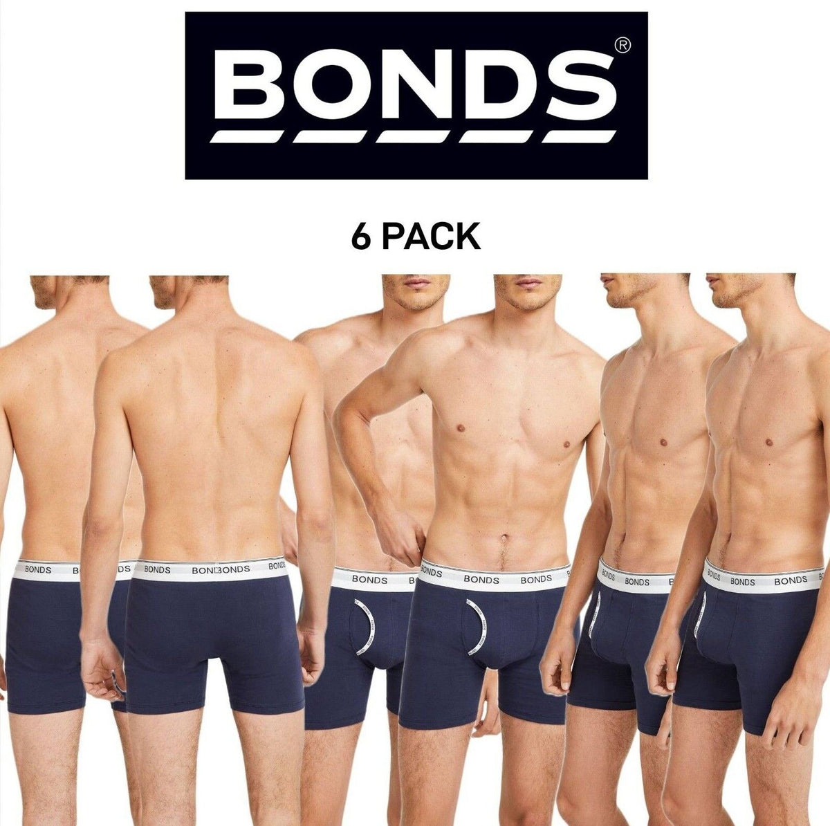 Bonds Mens Guyfront Mid Trunk Moisture Wicking to Keep Cool and Dry 6 Pack MY7WA