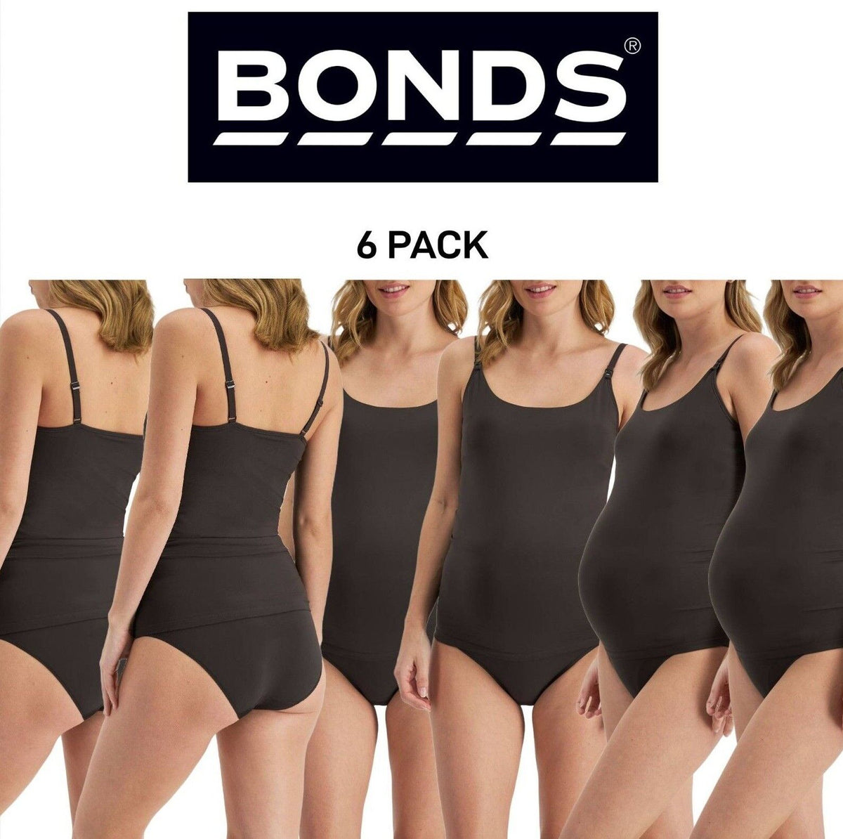 Bonds Womens Bases Maternity Scoop Singlet Soft and Comfy Support 6 Pack YWU9