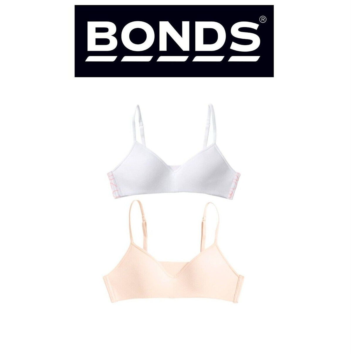 Bonds Girls Stretchies Contour Crop Extendable Elastic Straps Bra UZR31A