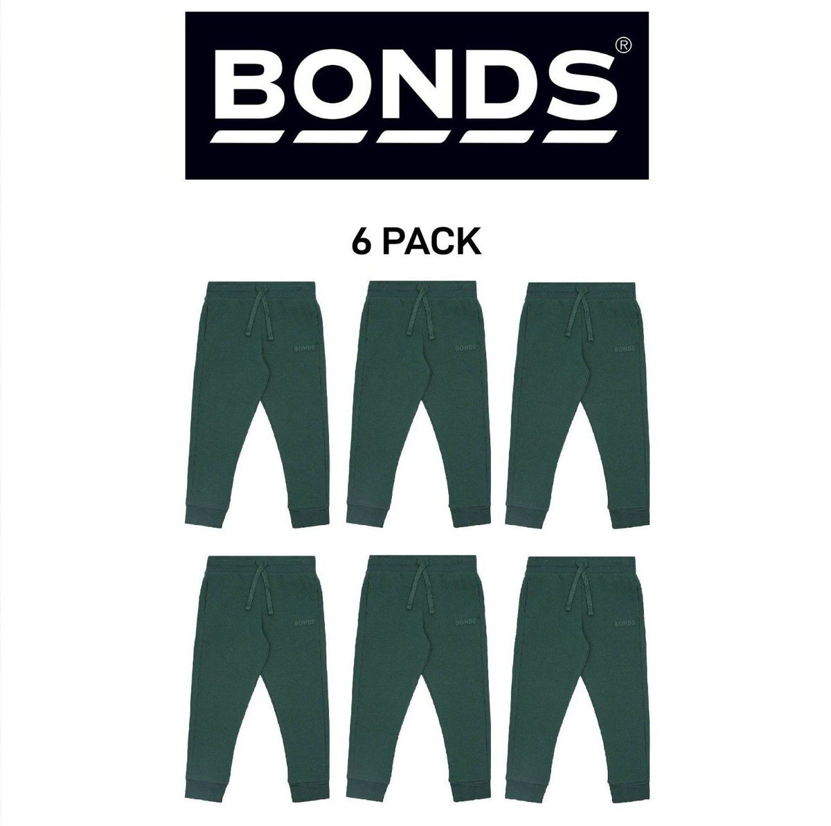 Bonds Kids Tech Sweats Trackie Pants Lightweight Warm Minimise Heat 6 Pack KVQRK