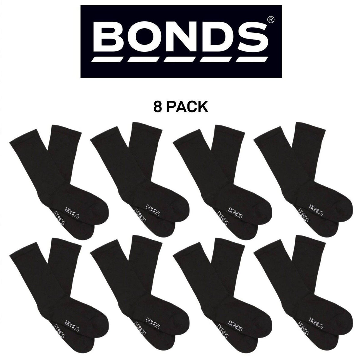 Bonds Womens Very Comfy Fine Sock Smooth toe Seams Cushioned Sole 8 Pack LYXQ2N