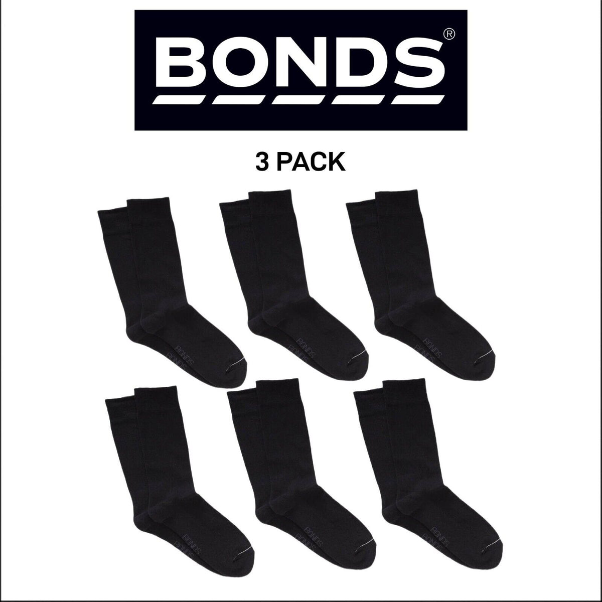 Bonds Mens Pillow Feet Sock Extra Cushioning Comfort Breathable 6 Pack SYPD2N