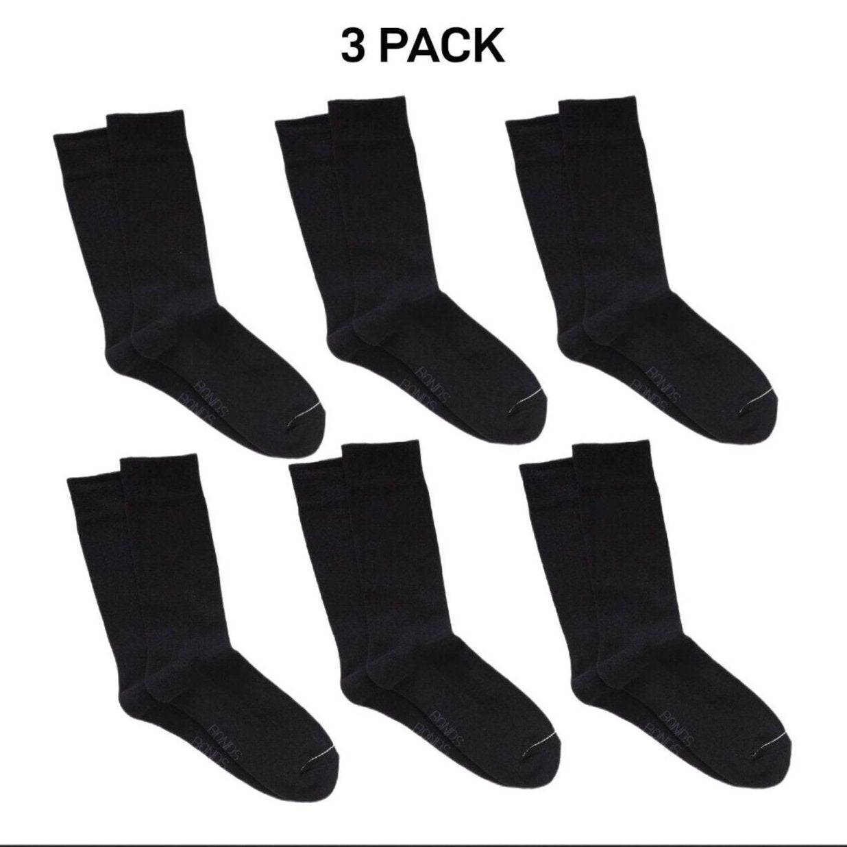 Bonds Mens Pillow Feet Sock Extra Cushioning Comfort Breathable 6 Pack SYPD2N