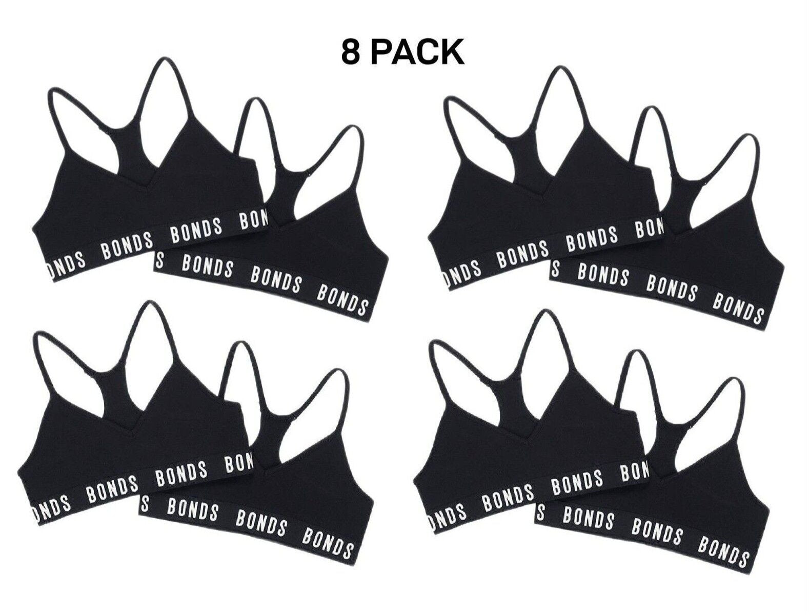Bonds Girls Super Stretchies Racer Crop Double Layered Front 8 Pack UXNK2A
