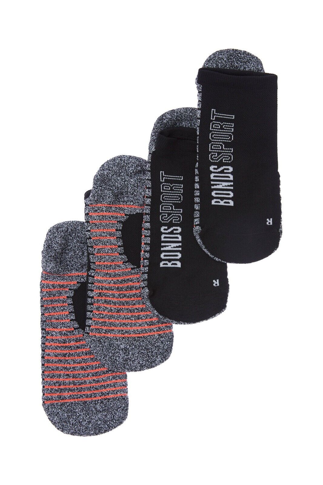 Bonds Mens Sport Tech No Show Sock Cushioned Shock-Absorbing Sole 2 Pack SYCK2N