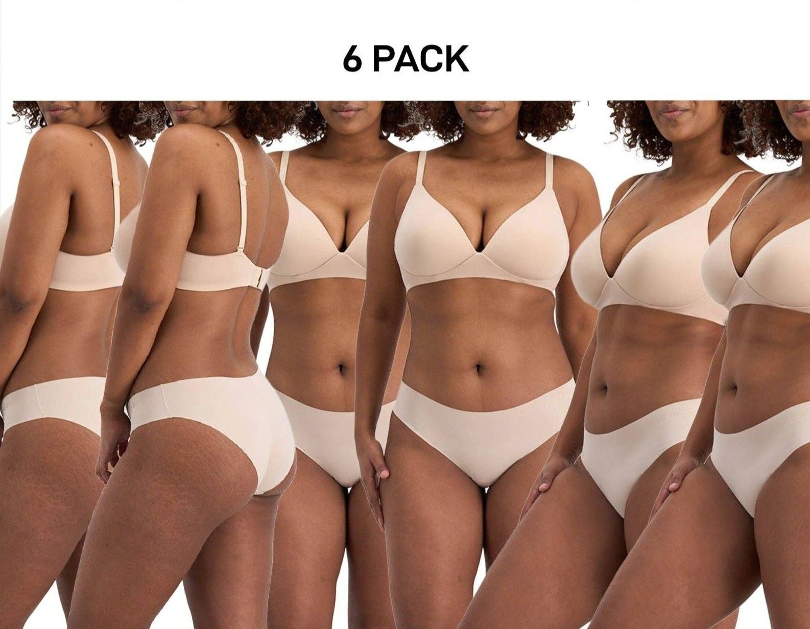 Bonds Womens Invisi Freecuts Bikini Light Sleek Microfibre Undies 6 Pack WU3T