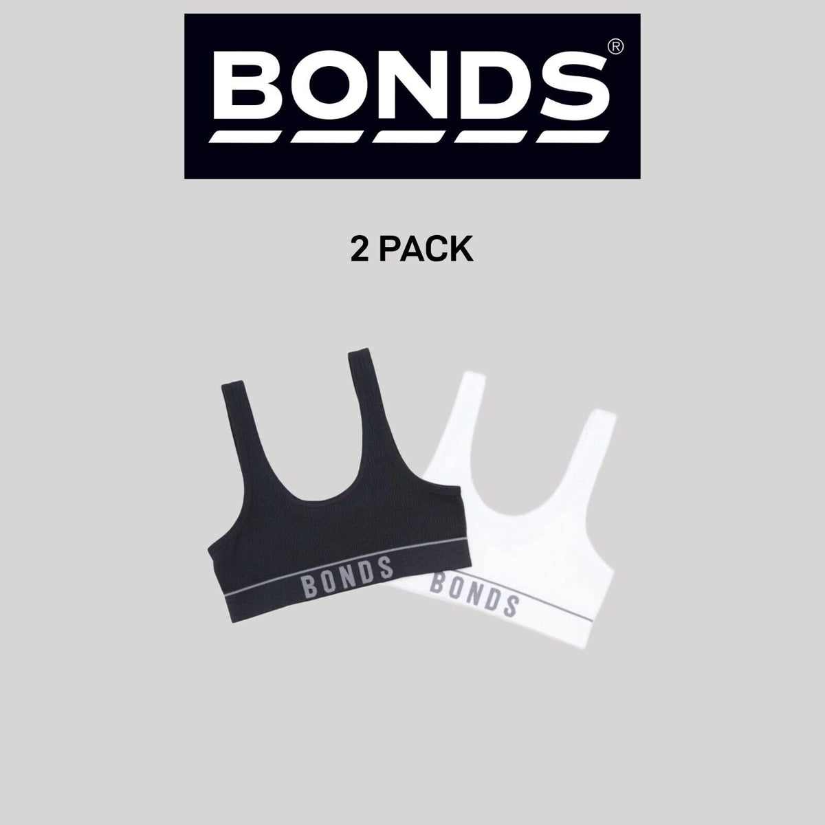 Bonds Girls Original Rib Tank Crop Super Comfort and Soft Support 2 Pack UWLK2A