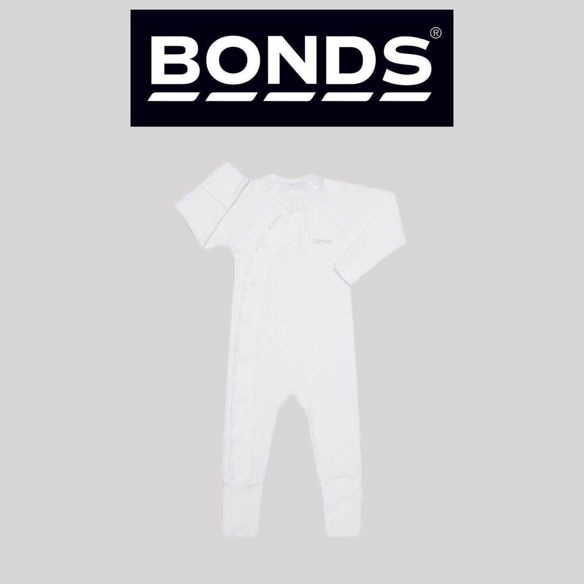 Bonds Baby Pointelle Cozysuit Branded Elastic Trim Aussie Cotton BXGGA