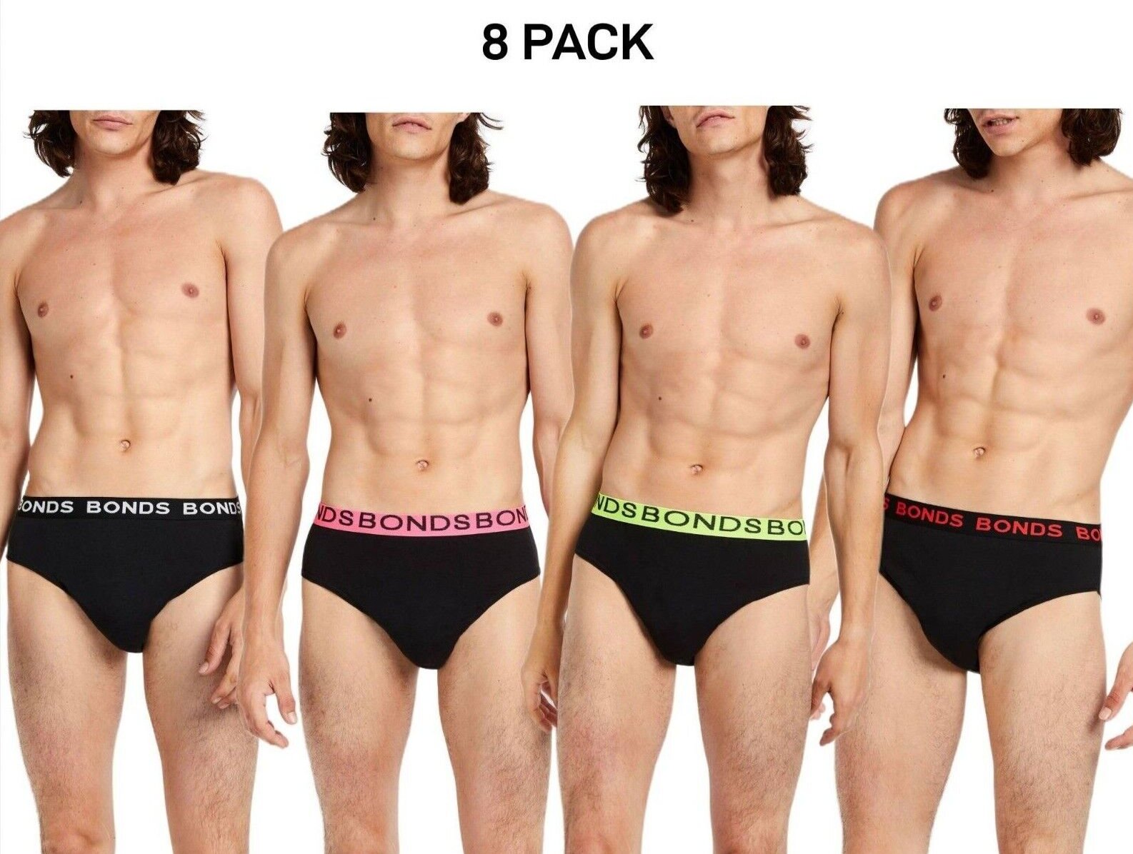 Bonds Mens Basic Hipster Briefs Cotton Stretchable Tailored Fit 8 Pack M38DM4