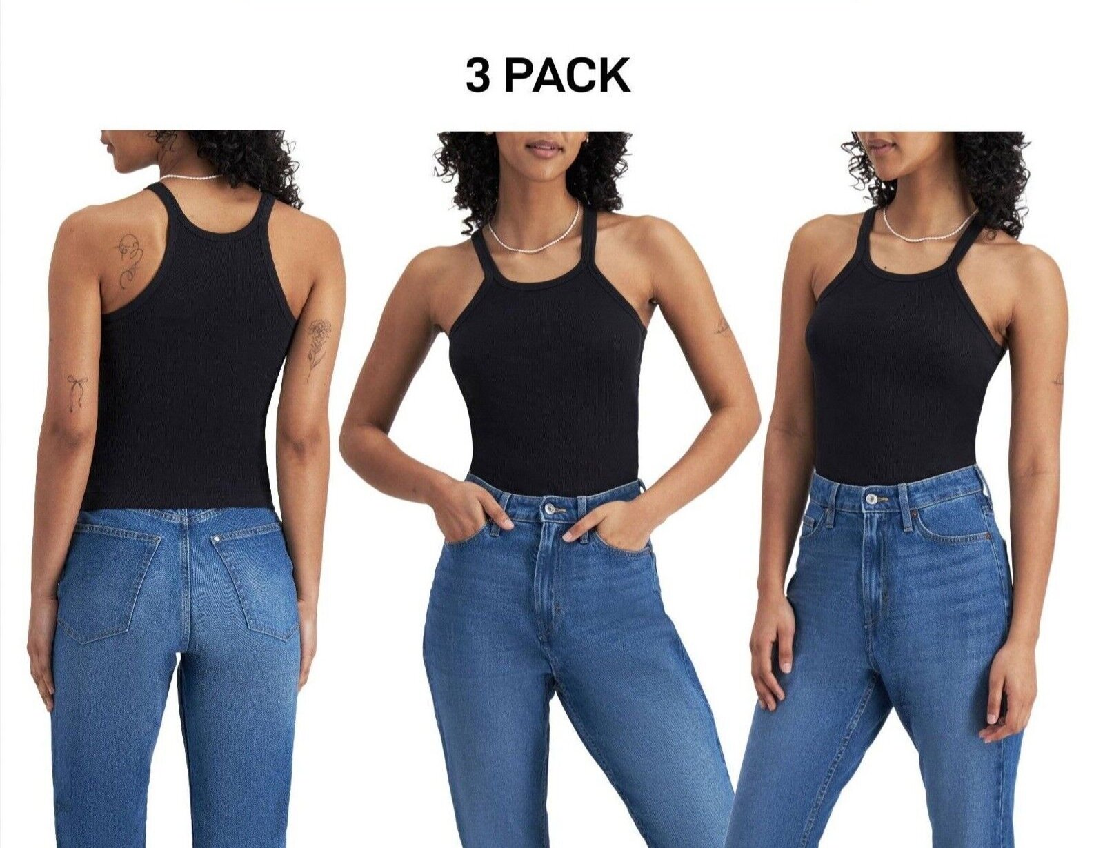 Bonds Womens Organic Chesty Singlet Flat-locked Side Seam Cotton Rib 3 Pack WTHY