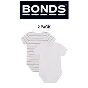 Bonds Baby Wonderbodies Short Sleeve Bodysuit Ultimate Comfort 2 Pack BXK7A