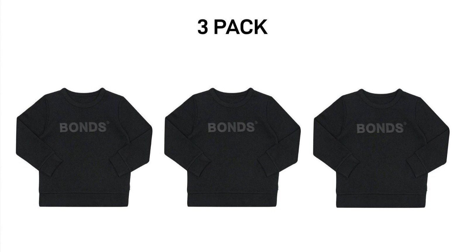 Bonds Baby Tech Sweats Pullover Ultimate Warm Comfort Sporty Style 3 Pack KVQTA