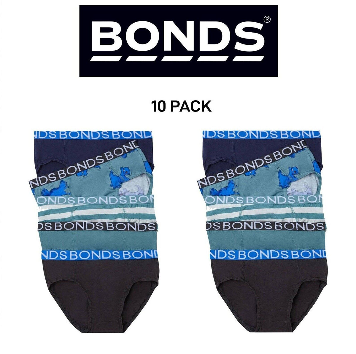 Bonds Boys Brief Soft Stretchable and Comfortable Contoured Fit 10 Pack UWNU5A