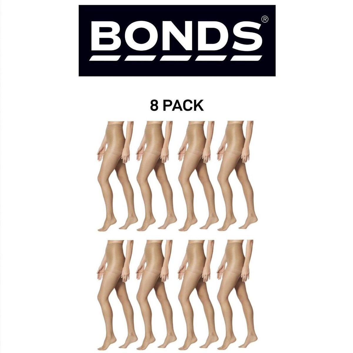 Bonds Womens Sheer Slimming Tights Smoothing Brief to Slim 8 Pack L79605