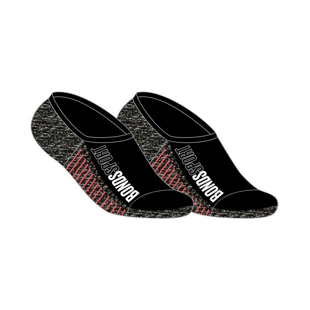 Bonds Mens Sport Tech No Show Sock Cushioned Shock-Absorbing Sole 6 Pack SYCK2N