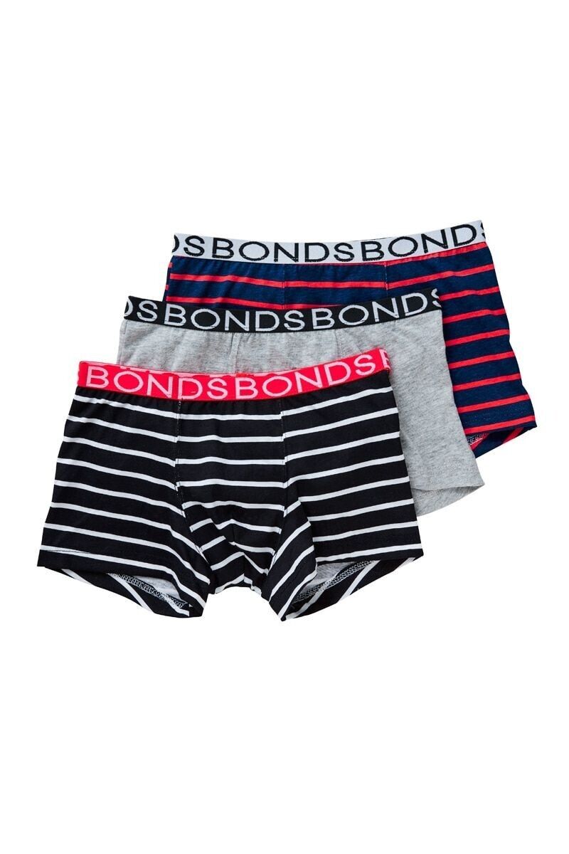 Bonds Boys Trunk Classic Branded Soft Elastic Stretch Waistband 3 Pack UXYJ3A