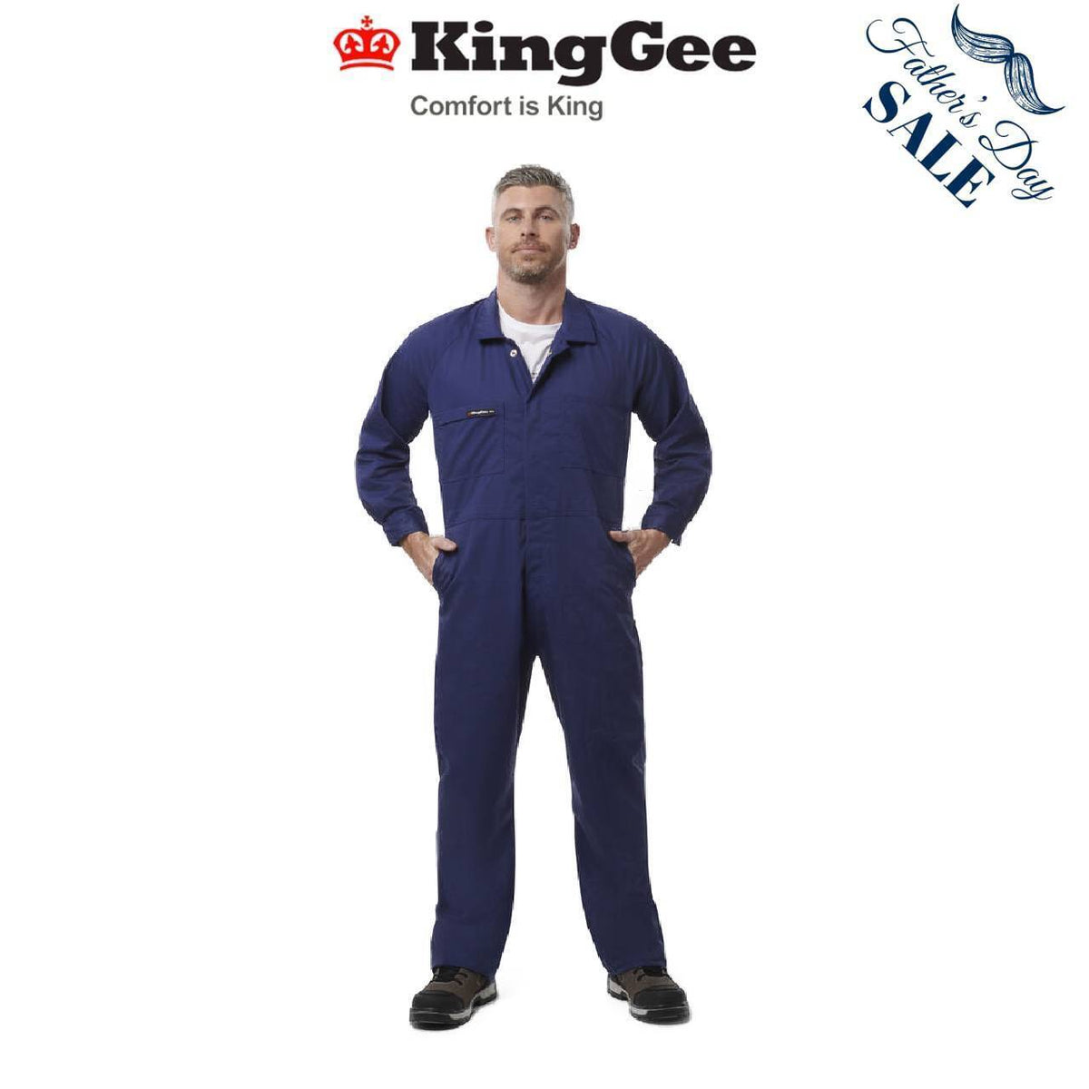 FATHER'S DAY SALE! KingGee Mens Polycotton Combo Safety Work Coverall K01190