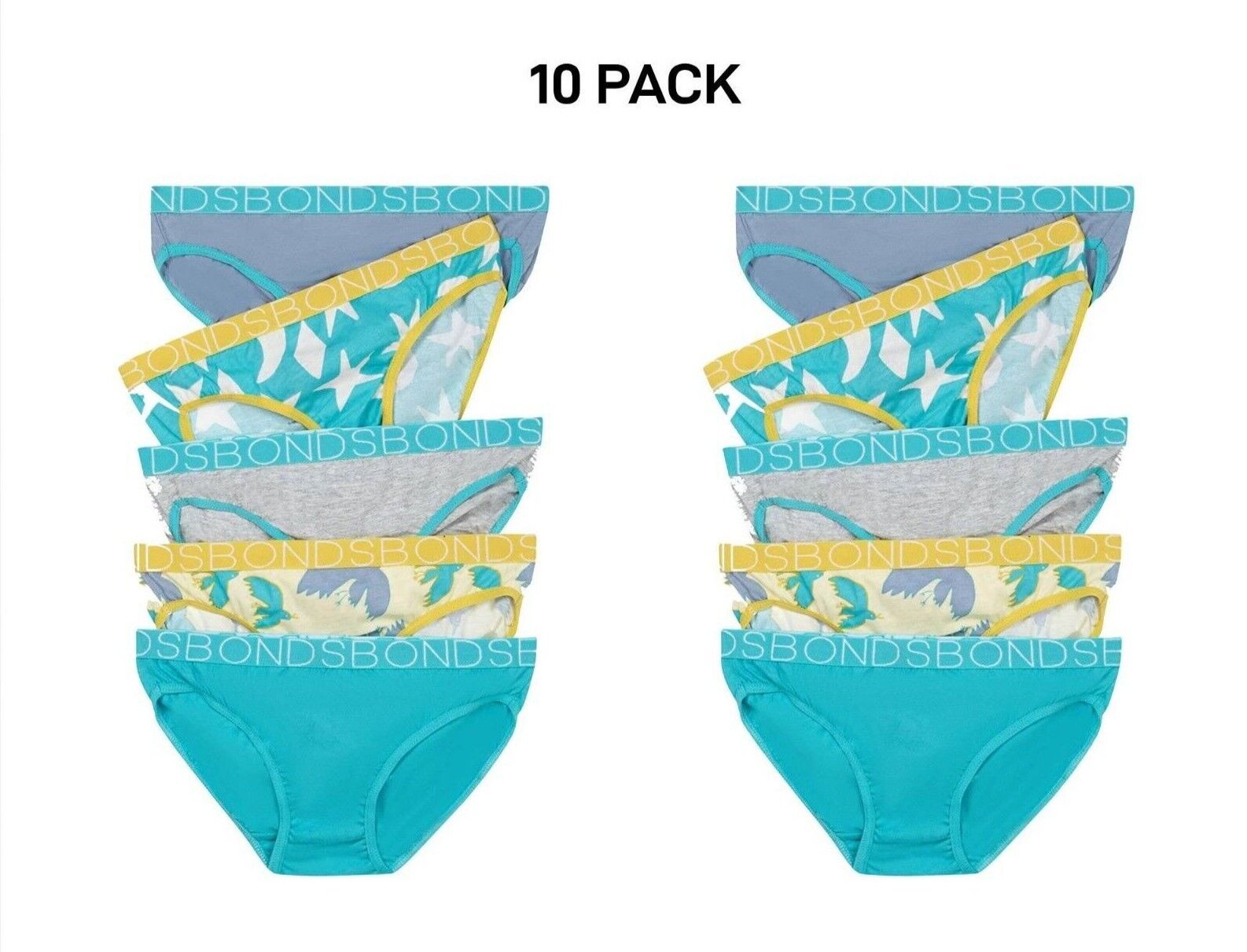 Bonds Girls Bikini Soft and Stretchy Perfect Everyday Coverage 10 Pack UWNV5A